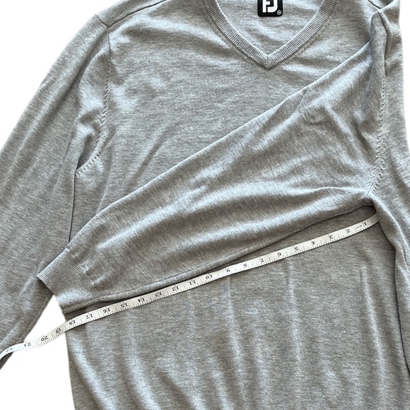 Footjoy Gray Wool Blend Golf V-Neck Sweater Men’s XL - Picture 3 of 8